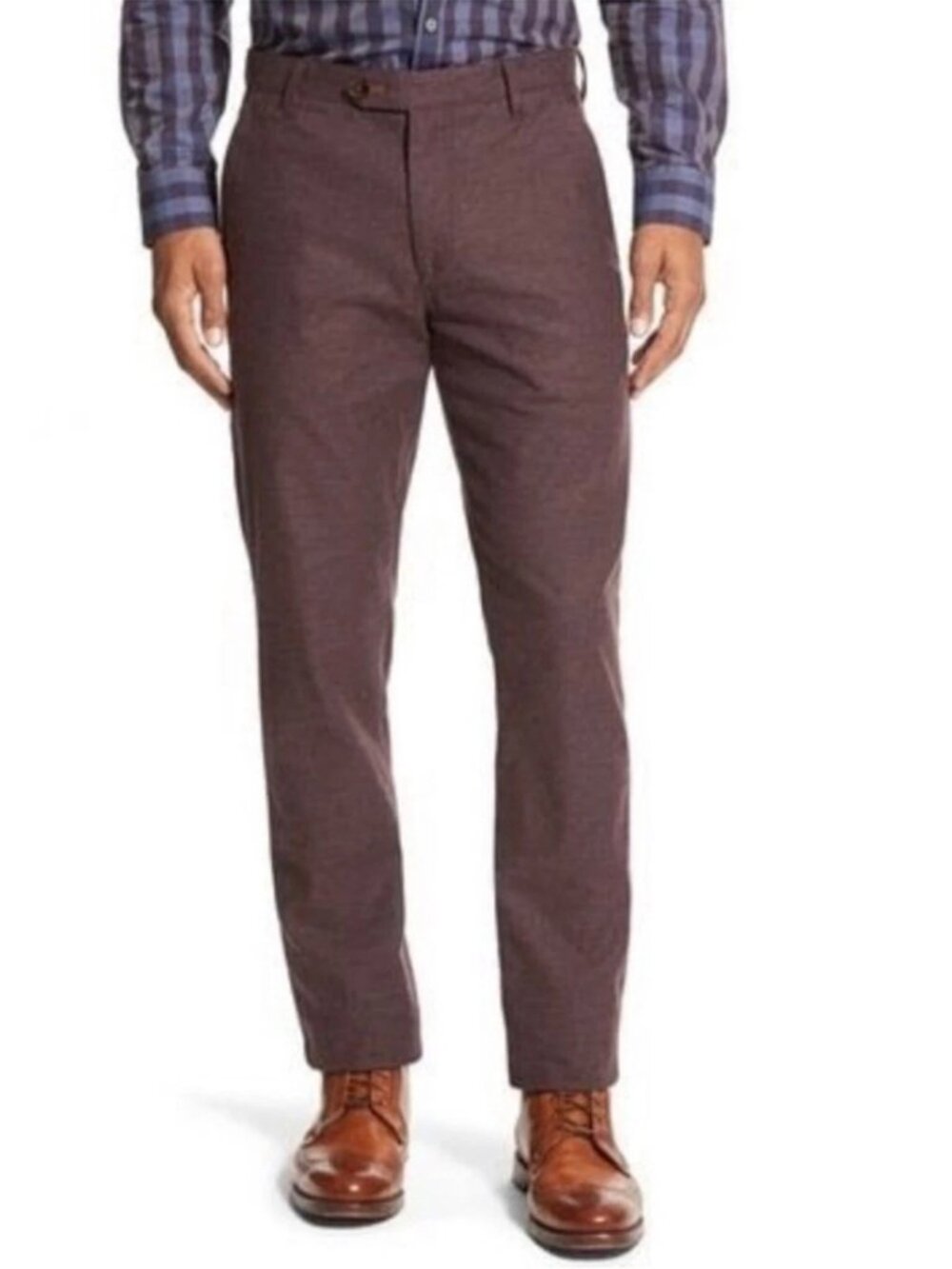 TED BAKER LONDON Cotton Blend Stretch Burgundy Chino Dress Pants Trousers 32R